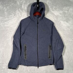 Nike Hoodie Mens Small Blue Tech Fleece Full Zip Jacket FB7921-473 *FLAW